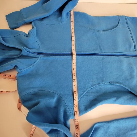 Zella Ladies Bright Azure Blue Fleece Hoody Size L Pockets - Picture 6 of 11